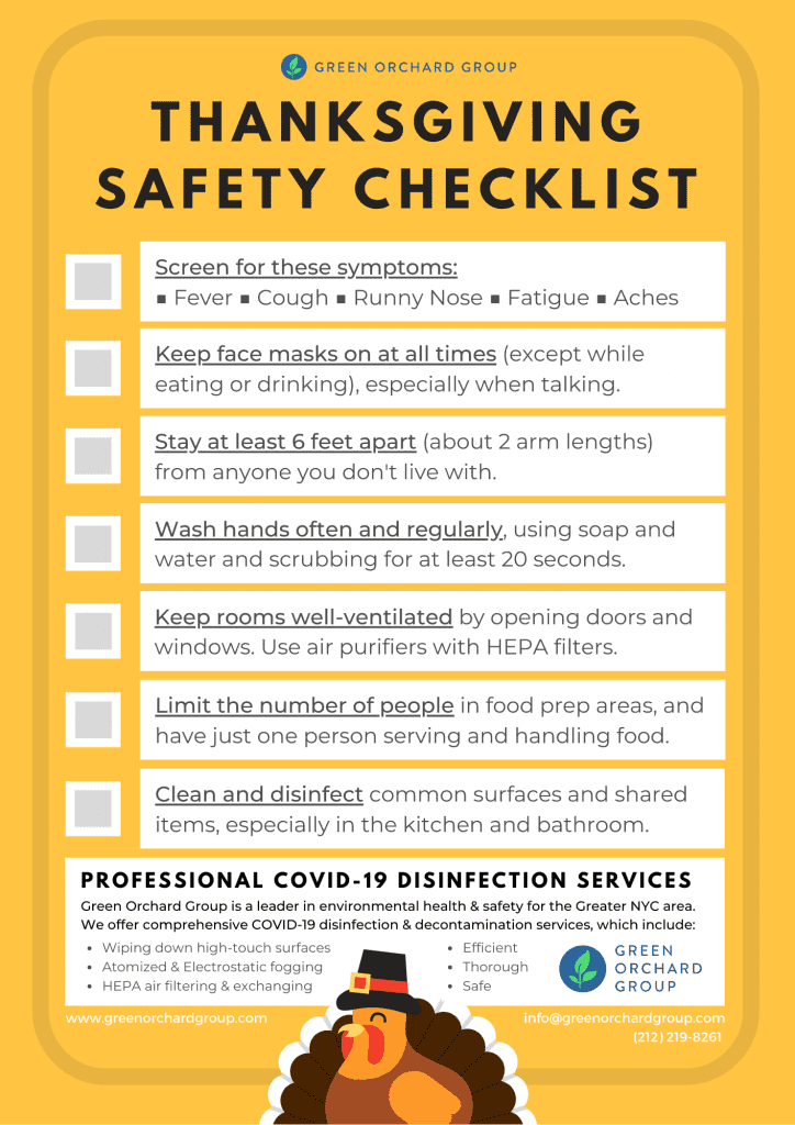Thanksgiving Safety Checklist for 2020 [Print or Download] Green